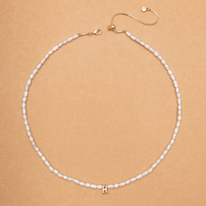WHITE PEARL H BEAD FASHION NECKLACE