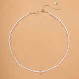 WHITE PEARL H BEAD FASHION NECKLACE