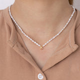 WHITE PEARL H BEAD FASHION NECKLACE