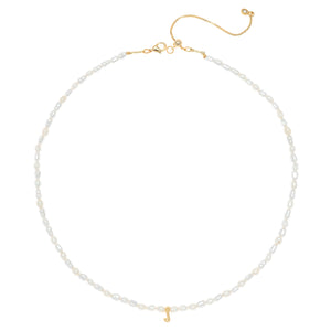 WHITE PEARL J BEAD FASHION NECKLACE