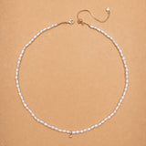 WHITE PEARL J BEAD FASHION NECKLACE