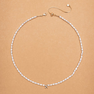 WHITE PEARL K BEAD FASHION NECKLACE