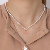 WHITE PEARL L BEAD FASHION NECKLACE