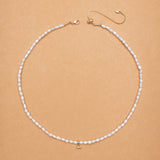 WHITE PEARL L BEAD FASHION NECKLACE