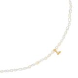 WHITE PEARL L BEAD FASHION NECKLACE