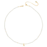 WHITE PEARL L BEAD FASHION NECKLACE