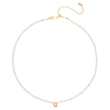 WHITE PEARL Q BEAD FASHION NECKLACE