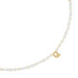 WHITE PEARL Q BEAD FASHION NECKLACE