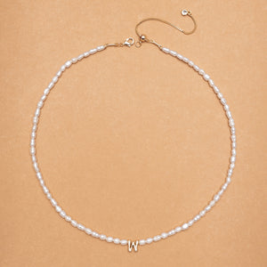 WHITE PEARL W BEAD FASHION NECKLACE