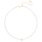 WHITE PEARL X BEAD FASHION NECKLACE