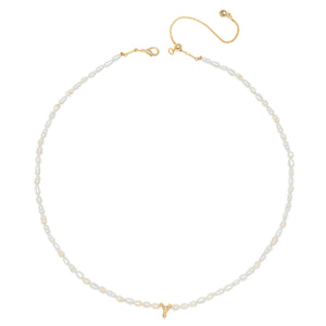 WHITE PEARL Y BEAD FASHION NECKLACE