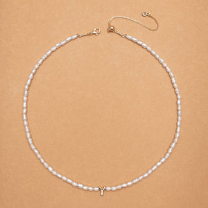 WHITE PEARL Y BEAD FASHION NECKLACE