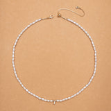 WHITE PEARL Y BEAD FASHION NECKLACE