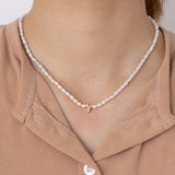 WHITE PEARL Y BEAD FASHION NECKLACE