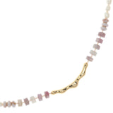PURPLE WHITE MIX BEADED NECKLACE