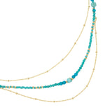 TURUQOISE GOLD LAYERED NECKLACE