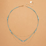 TURUQOISE GOLD LAYERED NECKLACE