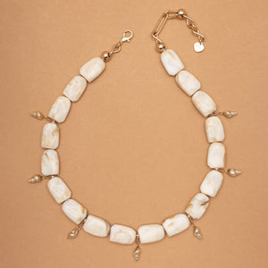 MARBLE PEBBLE STATEMENT NECKLACE (PRE-ORDER TAKES 15 DAYS)