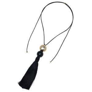 BLACK MOON TASSEL NECKLACE (PRE-ORDER TAKES 30 DAYS)