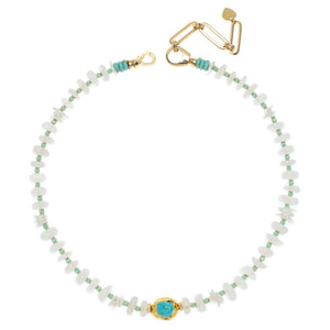 MOONSTONE TURQUOISE BEADED NECKLACE