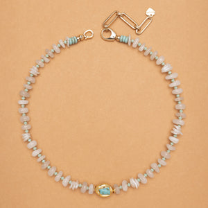MOONSTONE TURQUOISE BEADED NECKLACE