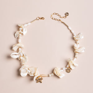 SHELL WHITE PEARL MIX NECKLACE
