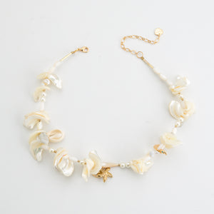SHELL WHITE PEARL MIX NECKLACE