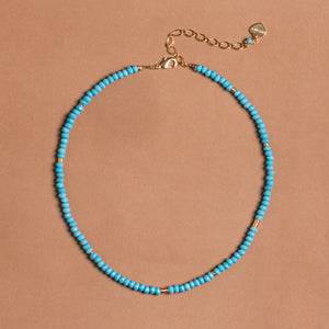 SINGLE STRAND TURQUOISE BEADED NECKLACE