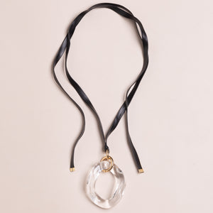 CRYSTAL OVAL PENDANT NECKLACE