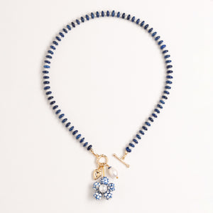 SINGLE STRAND BLUE BEAD NECKLACE