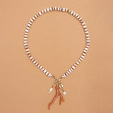 OCEAN CORAL BEADED SHORT NECKLACE