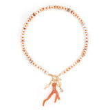 OCEAN CORAL BEADED SHORT NECKLACE