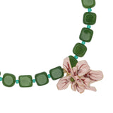 SEAWEED GREEN AGATE BLOOM NECKLACE (PRE-ORDER TAKES 15 DAYS)