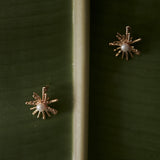 WHITE PEARL STARBURST GOLD EARRINGS