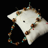 BROWN BALL TURQUOISE NECKLACE