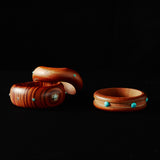 CARAMEL TURQUOISE WAVE BANGLE