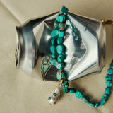 CHUNKY TURQUOISE BAROQUE PEARL  NECKLACE