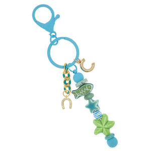 INITIAL- NEW BEGINNING SUMMER BEAD KEYCHAIN