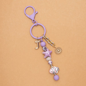 INITIAL - SUMMER BEACH KEYCHAIN
