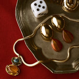 RUTILATED AGATE AND BLUE STONE PENDANT NECKLACE