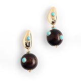 TURQUOISE BLACK BALL DROP EARRINGS [FW24]