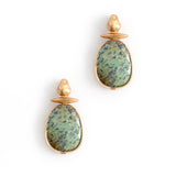 AMAZONITE GOLD BEZEL EARRINGS [FW24]