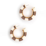 BROWN WHITE C-HOOP EARRINGS [FW24]