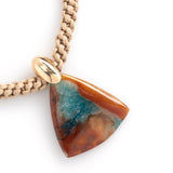 BLUE BROWN STONE PENDANT NECKLACE [FW24]