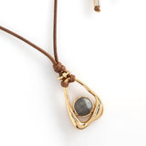 LABRADORITE GOLD LARIAT NECKLACE [FW24]