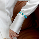 TURQUOISE ROUND BEAD STRETCHY BRACELET [FW24]