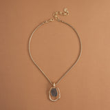 LABRADORITE GOLD FRAME NECKLACE [FW24]