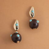 TURQUOISE BLACK BALL DROP EARRINGS [FW24]