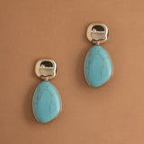 TURQUOISE GOLD DROP EARRINGS [FW24]