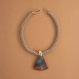 BLUE BROWN STONE PENDANT NECKLACE [FW24]